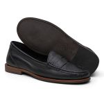 Mocassim Feminino Clássico em Couro Cor Preta