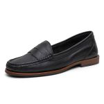 Mocassim Feminino Clássico em Couro Cor Preta