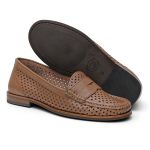 Mocassim Feminino Clássico em Couro cor Capuccino