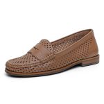 Mocassim Feminino Clássico em Couro cor Capuccino