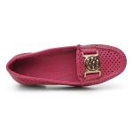 Mocassim Feminino Clássico em Couro com Fivela cor Pink