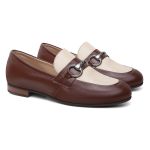 Loafer Feminino em Couro com fivela cor Café