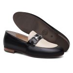 Loafer Feminino em Couro com fivela cor Preto