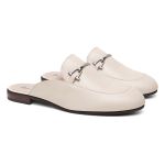 Mule Feminino Clássico em Couro cor Off White