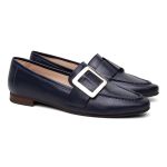 Sapato Eleonora Feminino em Couro com Fivela cor Azul