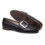 Sapato Eleonora Feminino em Couro com Fivela cor Preto
