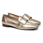 Sapato Eleonora Feminino em Couro com Fivela cor Dourado