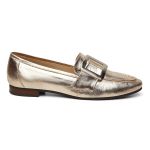 Sapato Eleonora Feminino em Couro com Fivela cor Dourado