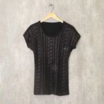 blusa malha tricot metalizado preta TAM M