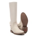 BOTA MONTARIA FEMININA COURO OFF WHITE