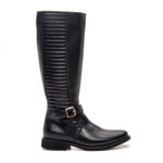 BOTA MONTARIA METALASSÊ FEMININA COURO PRETO