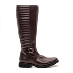 BOTA MONTARIA METALASSÊ FEMININA COURO CAFÉ