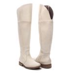 BOTA OVER FEMININA COURO OFF WHITE