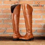 BOTA OVER FEMININA COURO CARAMELO