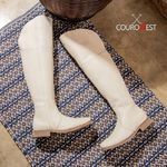BOTA OVER FEMININA COURO OFF WHITE