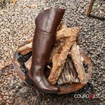 BOTA OVER FEMININA COURO CAFÉ