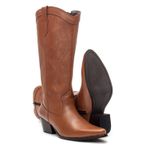 BOTA TEXANA CANO LONGO FEMININA COURO CARAMELO