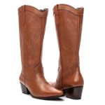 BOTA TEXANA CANO LONGO FEMININA COURO CARAMELO