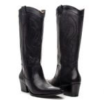 BOTA TEXANA CANO LONGO FEMININA COURO PRETO 