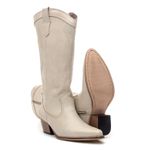 BOTA TEXANA CANO LONGO FEMININA COURO OFF WHITE
