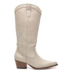 BOTA TEXANA CANO LONGO FEMININA COURO OFF WHITE