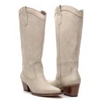 BOTA TEXANA CANO LONGO FEMININA COURO OFF WHITE