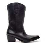 BOTA TEXANA CANO MÉDIO FEMININA COURO PRETO