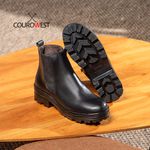 COTURNO ANATÔMICO FEMININO COURO NOBRE PRETO