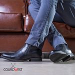 BOTA ZIPADA ANATÔMICA COURO FLOATHER PRETO