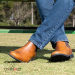 BOTA CHELSEA ANATÔMICA COURO HIDROFUGADO CARAMELO