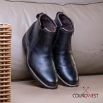 BOTA ZIPADA ANATÔMICA COURO FLOATHER PRETO