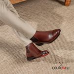KIT BOTA CHELSEA VINHO SOLADO EM COURO + CINTO 