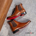 KIT BOTA CHELSEA WHISKY SOLADO EM COURO + CINTO