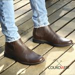 KIT BOTA CHELSEA E CINTO COURO FLOATHER CAFÉ 
