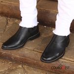 KIT BOTA CHELSEA E CINTO COURO FLOATHER PRETO
