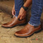 KIT BOTA CHELSEA E CINTO COURO NOBRE WHISKY
