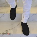 BOTA CHELSEA ANATÔMICA COURO NOBUCK PRETO