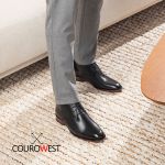 KIT SAPATO SOCIAL CANO LONGO COURO NOBRE PRETO + CINTO