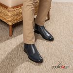 BOTA CHELSEA COM SOLADO EM COURO - NOBRE AZUL MARINHO
