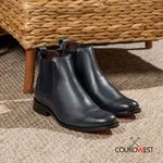BOTA CHELSEA COM SOLADO EM COURO - NOBRE AZUL MARINHO