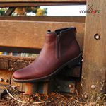 BOTA ZIPADA ANATÔMICA COURO HIDROFUGADO CAFÉ