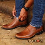 BOTA CHELSEA ANATÔMICA COURO NOBRE PULLAPO WHISKY