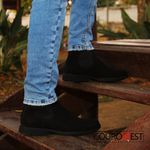 BOTA CHELSEA ANATÔMICA COURO NOBUCK PRETO