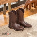 BOTA TEXANA CANO LONGO JUMP COURO HIDROFUGADO CAFÉ 