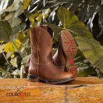 BOTA TEXANA CANO LONGO JUMP COURO HIDROFUGADO CARAMELO