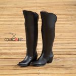 BOTA TEXANA OVER FEMININA COURO PRETO
