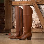 BOTA TEXANA OVER FEMININA COURO CARAMELO