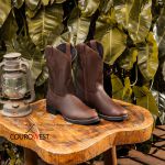 BOTA TEXANA STRONG CANO LONGO COURO HIDROFUGADO CAFÉ 