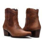 BOTA FEMININA WESTERN CANO BAIXO COURO CARAMELO