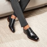 KIT SAPATO SOCIAL WHOLECUT COURO NOBRE PRETO + CINTO